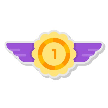 Kanatlı kanatlar ikon vektörü. izometrik