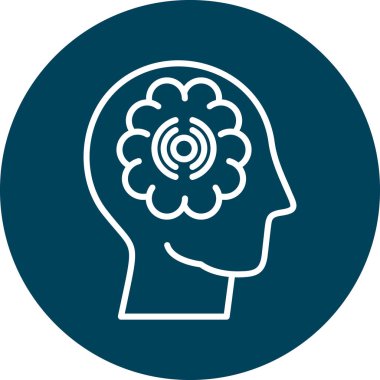 Beyin. Web simgesi basit illüstrasyon