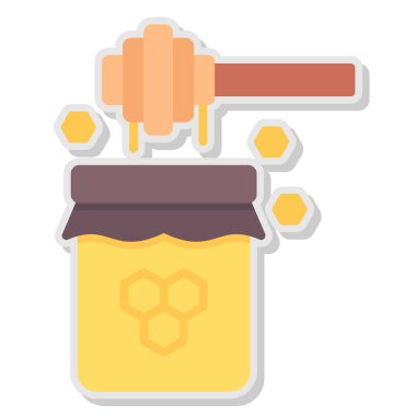 Bal ikonu. Web için bal vektörü simgelerinin basit çizimi