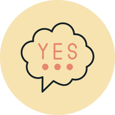 evet moda tarzında izole edilmiş arkaplan simgesi