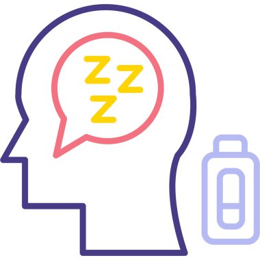 Uyuyordum. Web simgesi basit illüstrasyon