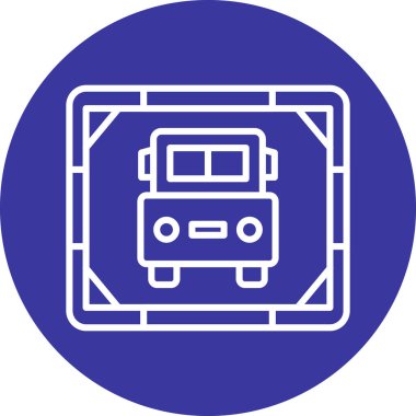 Otobüs. Web simgesi basit illüstrasyon