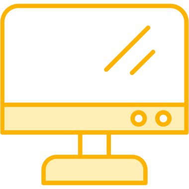 Bilgisayar monitörü. Web simgesi vektör illüstrasyonu