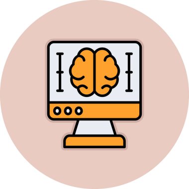 beyin ikonu vektör illüstrasyonu