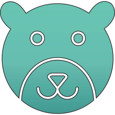 şirin ayı başı ikon vektör çizimi tasarımı