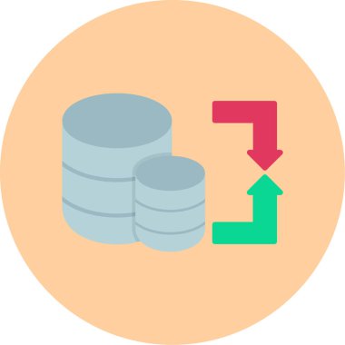 veri depolama. Web simgesi basit illüstrasyon