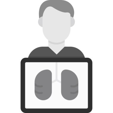 Akciğerler düz simgesi. Vektör çizim