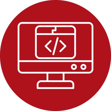 Monitör. Web simgesi basit illüstrasyon