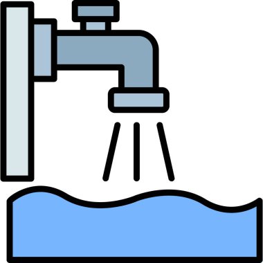 Musluk simgesi vektör illüstrasyonu