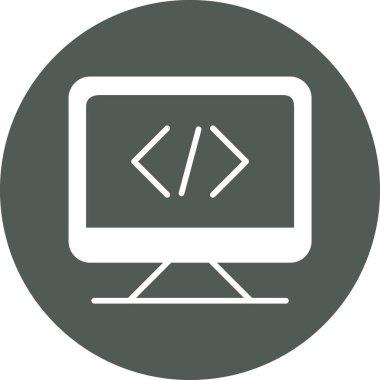 Kodlama simgesi, vektör illüstrasyonu