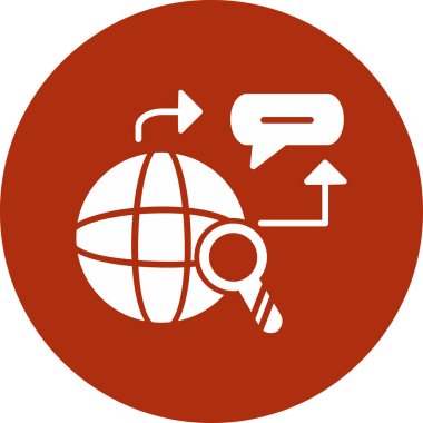 Global Ağ Vektörü Glyph Simgesi Tasarımı