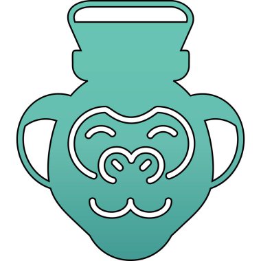 Antik Yunan sürahi ikonu. Web için antik vektör simgesinin özet çizimi