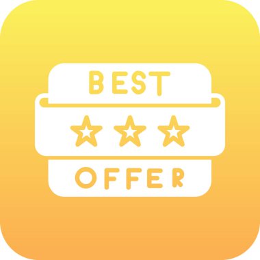 En iyi teklif ikonu. Düz vektör çizimi. 10 saniye.