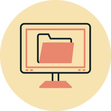 Bir dizüstü bilgisayar simgesinin vektör illüstrasyonu