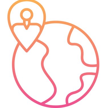 Bir gezegen simgesinin vektör illüstrasyonu