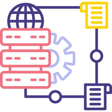 Sunucu. Web simgesi basit illüstrasyon
