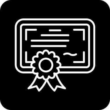 Sertifika ikonu vektör illüstrasyonu