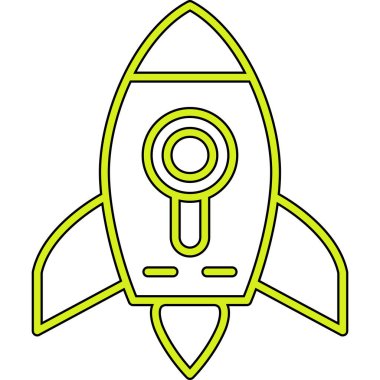 Roket. Web simgesi basit illüstrasyon