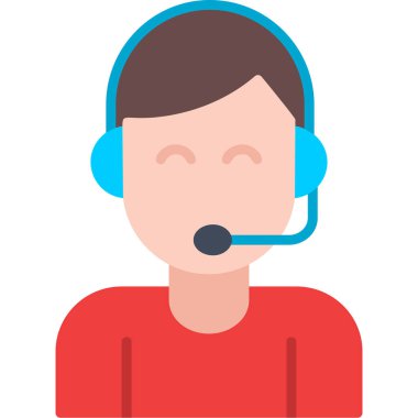 Çağrı Merkezi operatörü ile kulaklık simgesi