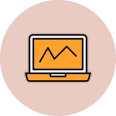 Dizüstü bilgisayar simgesi vektör çizimi