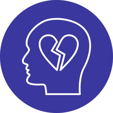 Kırık kalp ikonu. vektör illüstrasyonu