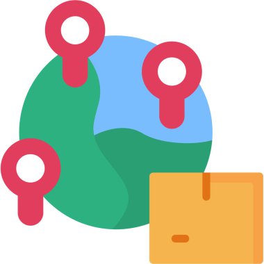 iş konumu simgesi düz biçimli