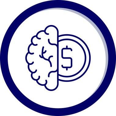 Beyin. Web simgesi basit illüstrasyon