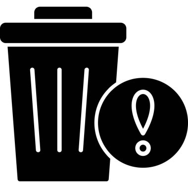 Çöp kutusu simgesi ve vektör illüstrasyonu beyaz arkaplanda izole edildi