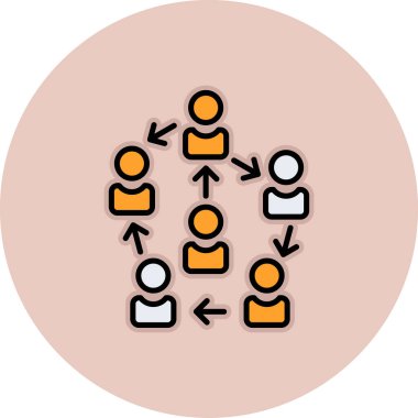 Sosyal ağ simgesi. Web için sosyal medya vektör simgelerinin özet çizimi