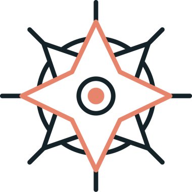 Pusula. Web simgesi basit illüstrasyon
