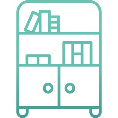 Kitaplar ve kutularla dolu raflar