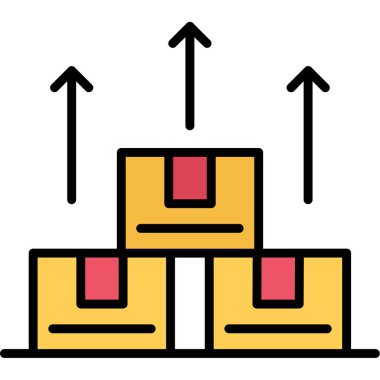 Depo kutuları ikonu. Taslak depo kutuları vektör rengi düz izole