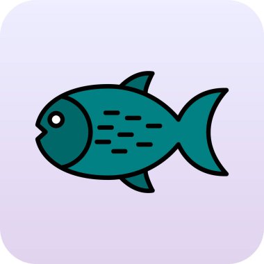 Balık simgesinin vektör illüstrasyonu