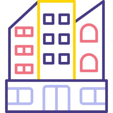 Bina. Web simgesi basit illüstrasyon