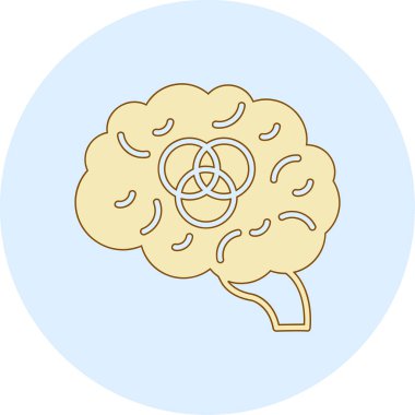 Moda Biçimli Beyin Simgesi İzole Arkaplan