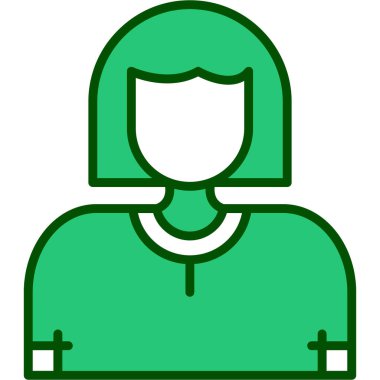 avatar kadın kişisi simgesi - taslak biçimi