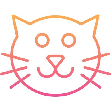 Kedi. Web simgesi basit illüstrasyon