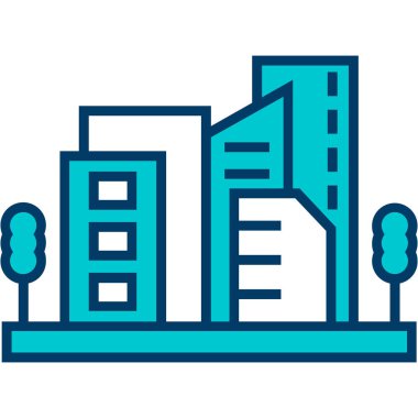 Bina. Web simgesi basit illüstrasyon