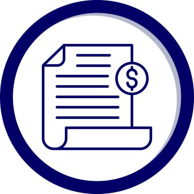 Bozuk paralı belge. Web simgesi basit illüstrasyon