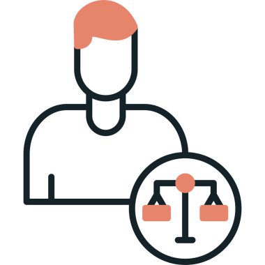 Yargıç simgesi, vektör illüstrasyonu