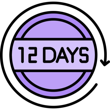 12 günlük ikon vektör tasarımı