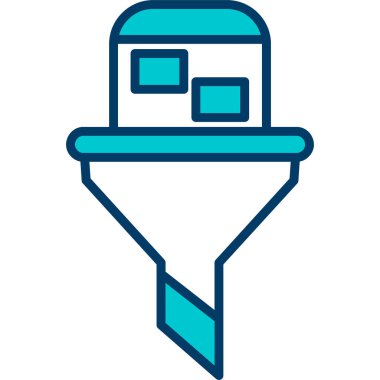 Yapı vinci simgesi renk ana hatları vektörü