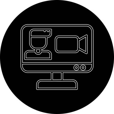 Kamera simgesi şablonunun illüstrasyon vektörü grafiği