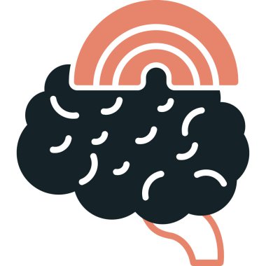 beyin ikonu vektör illüstrasyonu