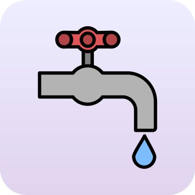 Musluk vektör simgesi, çizgi film illüstrasyonu