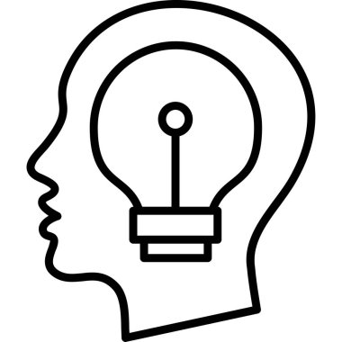 Ana hatlar biçiminde yaratıcılık simgesi fikri