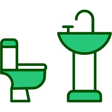 Banyo. Web simgesi basit illüstrasyon