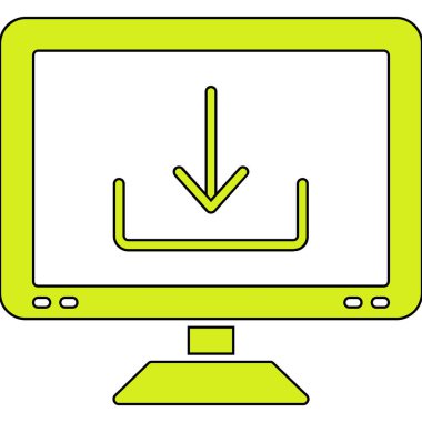 dizüstü bilgisayar simgesi. Basit resimleme