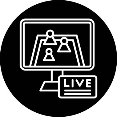 canlı yayın vektör çizgisi simgesi