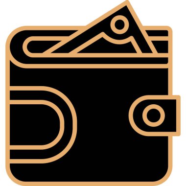 Cüzdan. Web simgesi basit illüstrasyon